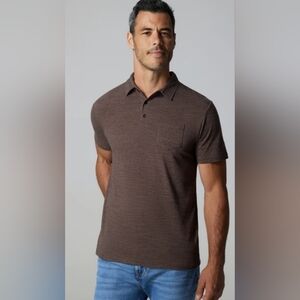 Julian & Mark Johnny Cotton Melange Tobacco Polo Men's size Small